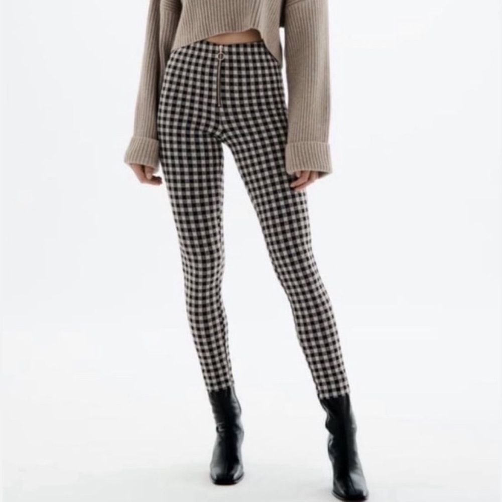 Zara plaid high rise pants